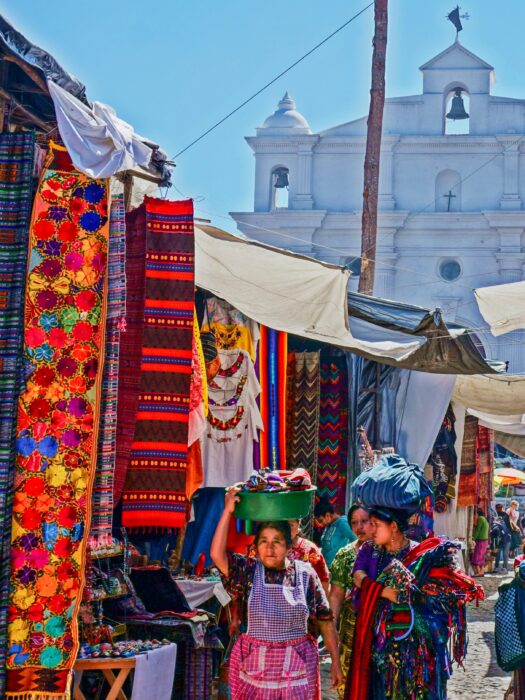 Chichicastenango, Guatemala - March 2018: Morning at Chichicastenango's market
